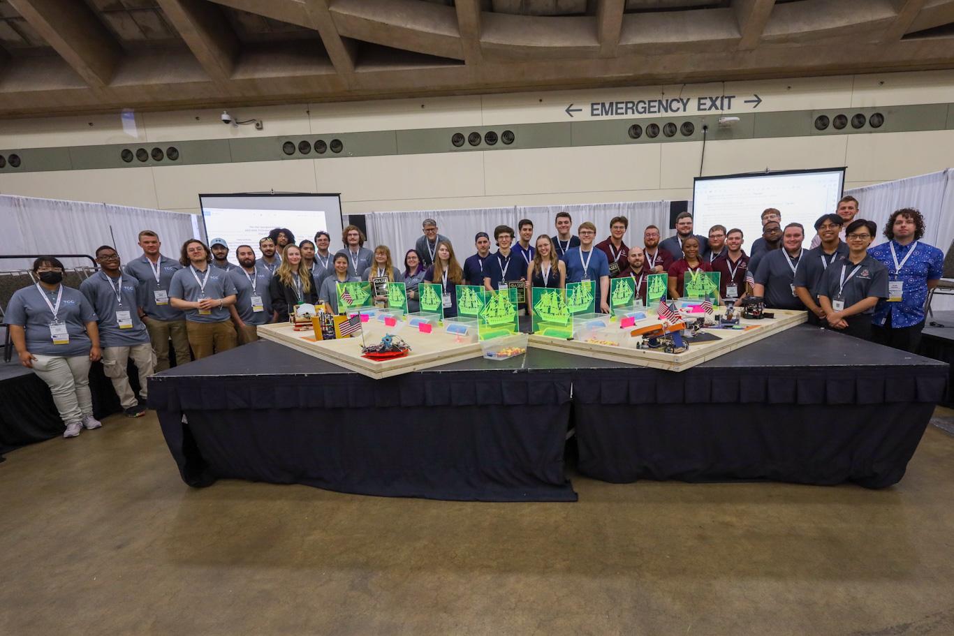 With accuracy and time being two key elements in the competition, Cedarville’s team designed a custom-printed circuit board to house the needed electronics and provide the connections, sensors, logic and a socket for the motor controllers. This work led Cedarville to the grand prize.