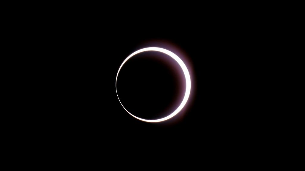 The moon passes between earth and the sun during a rare "ring of fire" eclipse of the sun Saturday, Oct. 14, 2023, in Bryce Canyon National Park, Utah