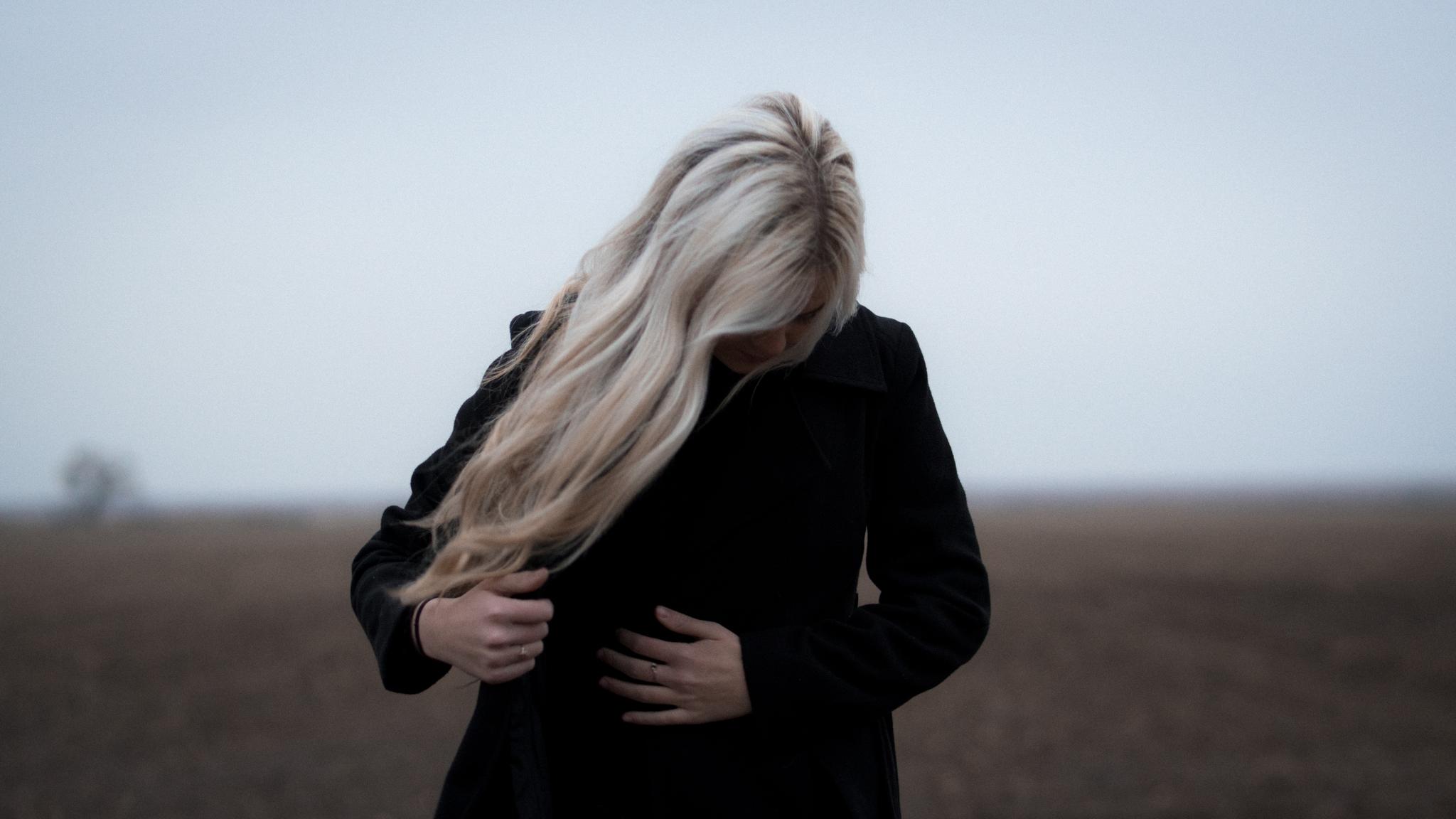 somber sad woman mood discouraged