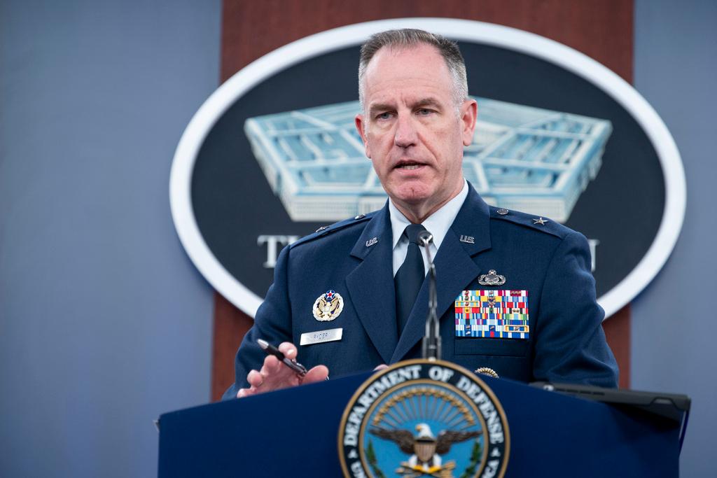 Pentagon spokesman Air Force Brig. Gen. Patrick Ryder speaks at the Pentagon on Thursday, Oct. 26, 2023 in Washington.