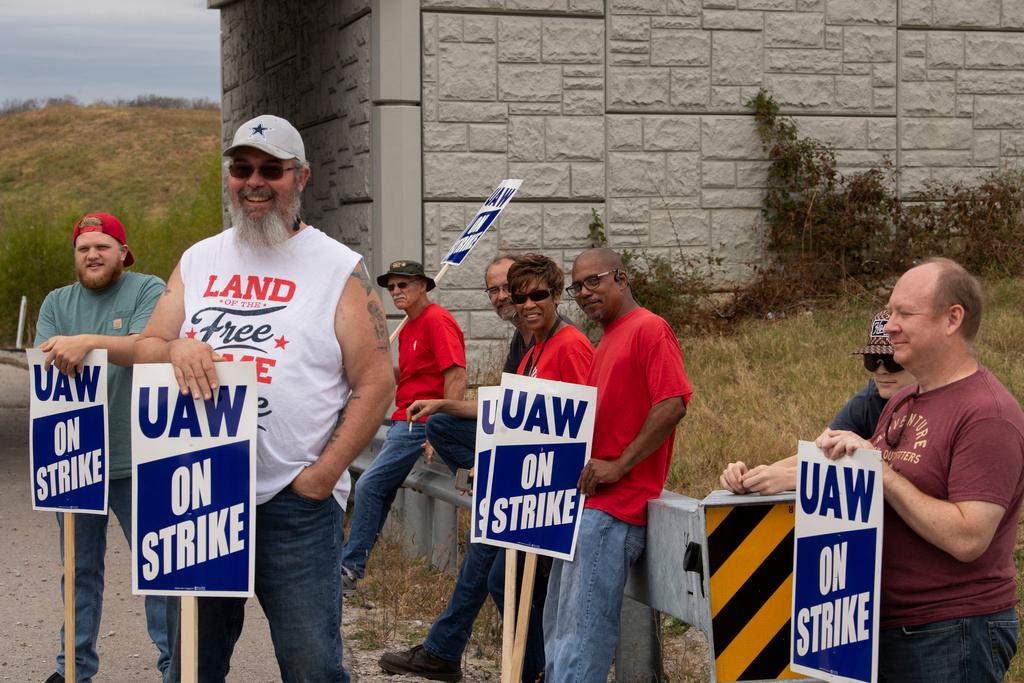 Spring Hill General Motors workers picket outside of the plant in Spring Hill, Tenn., after United Auto Workers Local 1853 announced a strike after 44 days of negotiations with GM, Sunday, Oct. 29, 2023.
