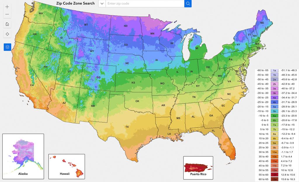 USDA's new plant hardiness zone map updated 