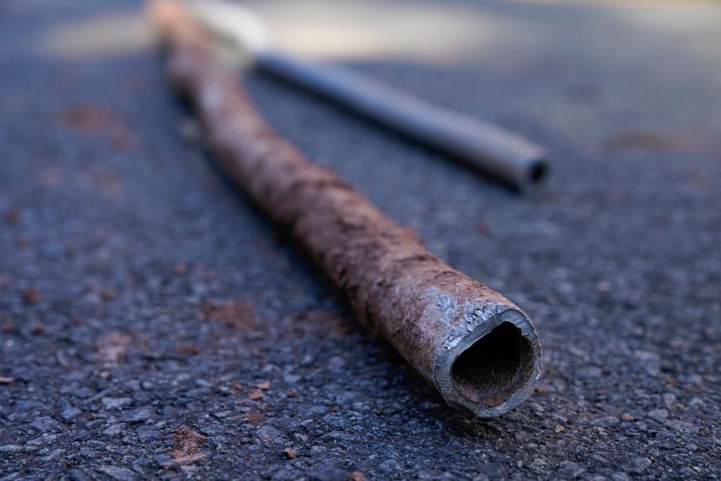 Lead water pipes pulled from underneath the street