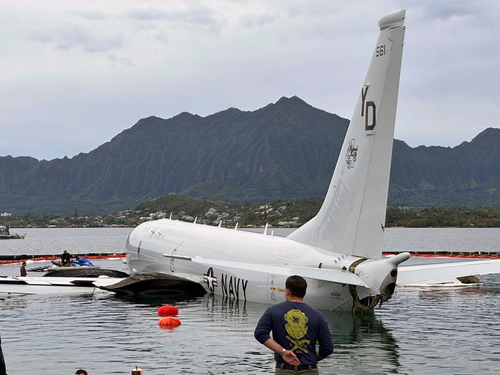 US Navy Jet in Hawaii bay