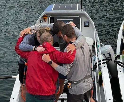 Hamilton Brothers praying before long Atlantic journey