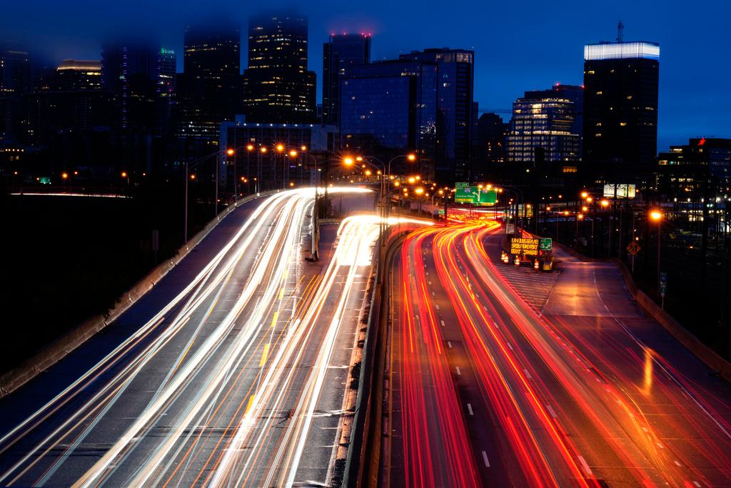 Vehicles move along Interstate 76 in Philadelphia, Nov. 22, 2023. Holiday travel is kicking off on highways, trains, and airports this week.