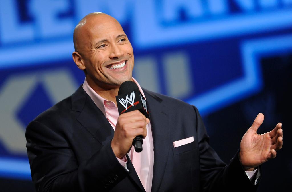 Actor and former WWE Superstar Dwayne "The Rock" Johnson participates in a Wrestlemania XXVII press conference at the Hard Rock Cafe in Times Square on Wednesday, Mar. 30, 2011 in New York.