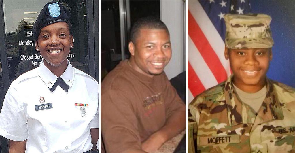 Left to right, Sgt. Kennedy Sanders, Staff Sgt. William Jerome Rivers and Sgt. Breonna Alexsondria Moffett