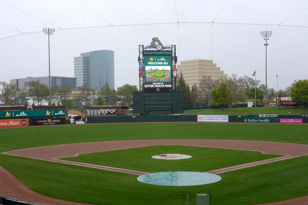 utter Health Park, home of the Triple A team Sacramento River Cats, is shown in West Sacramento, California