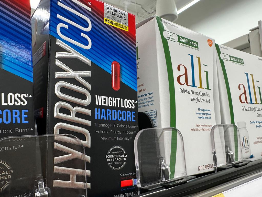Dietary supplements displayed at a store