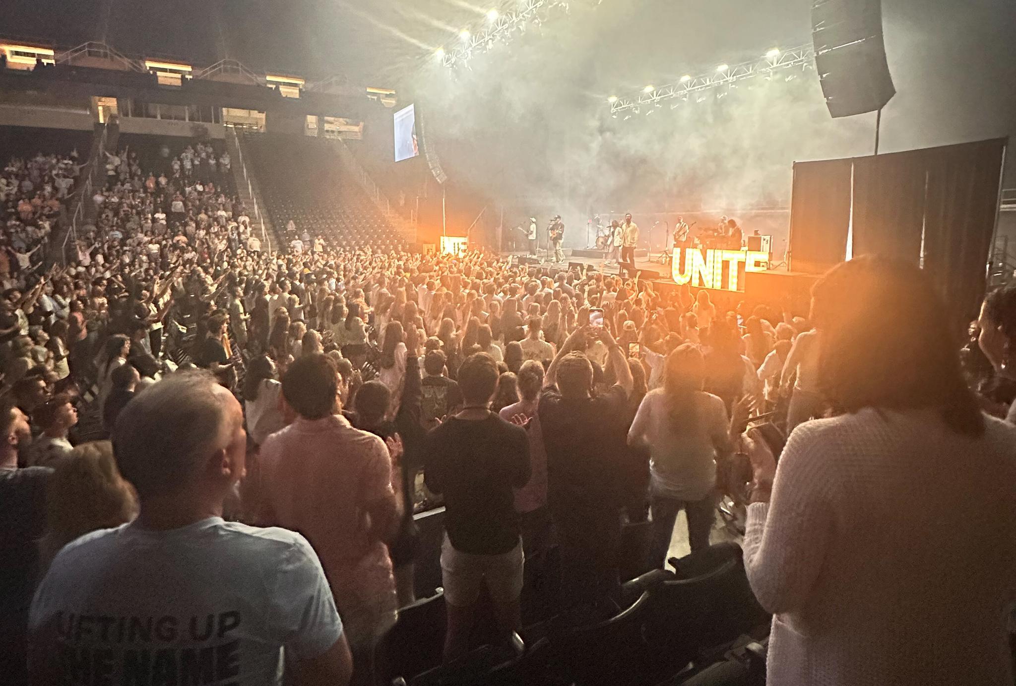 Crowd inside of college basketball arena