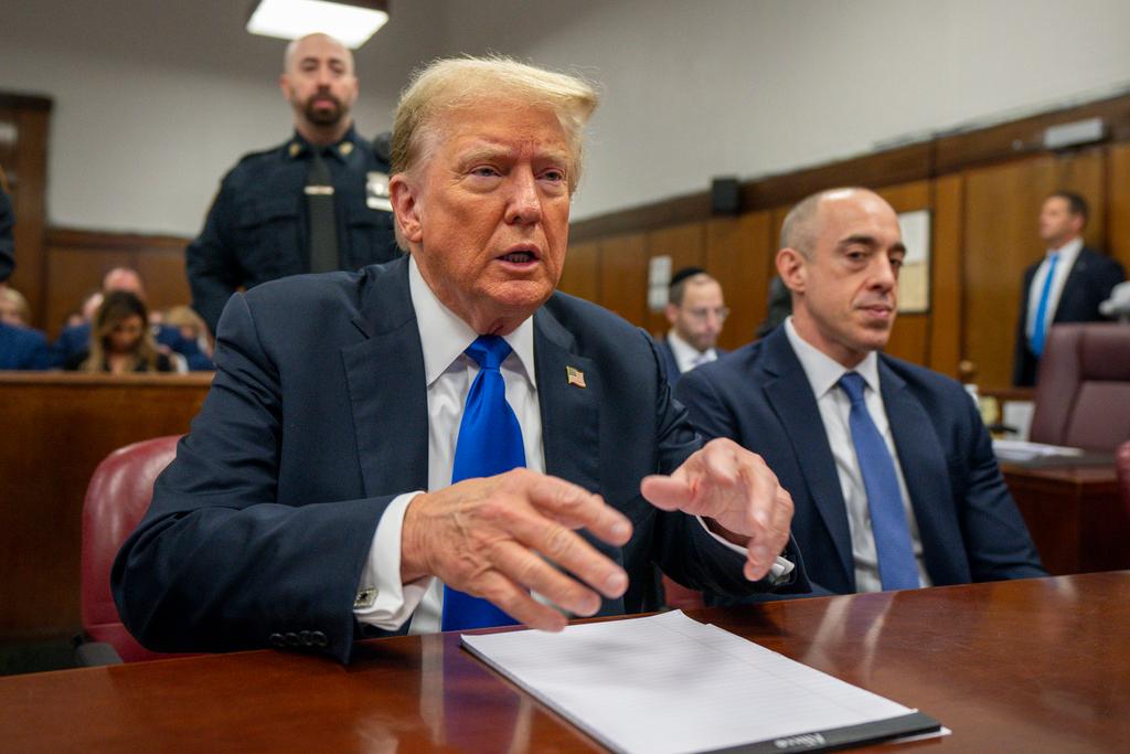 Former President Donald Trump appears at Manhattan criminal court during jury deliberations 