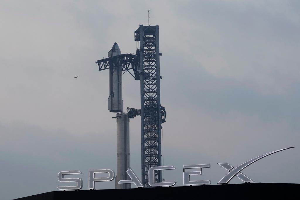SpaceX's mega rocket Starship is prepared for a test flight from Starbase in Boca Chica, Texas, Wednesday, June 5, 2024. The Starship is scheduled to launch Thursday.