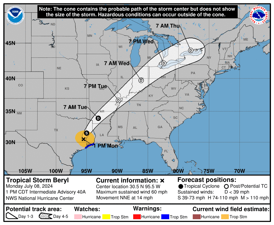 Considerable flash and urban flooding is expected today into  tonight across portions of the middle and upper Texas Gulf Coast and  eastern Texas.