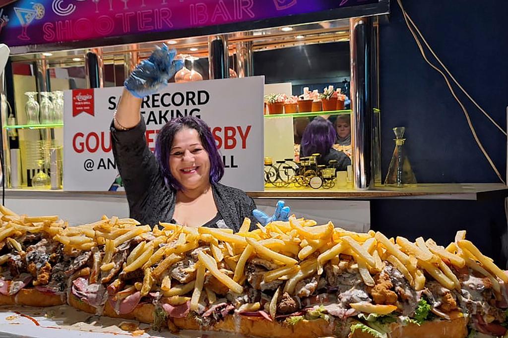 a giant Gatsby sandwich on display at the establishment in Cape Town, South Africa, Saturday, June 29, 2024.