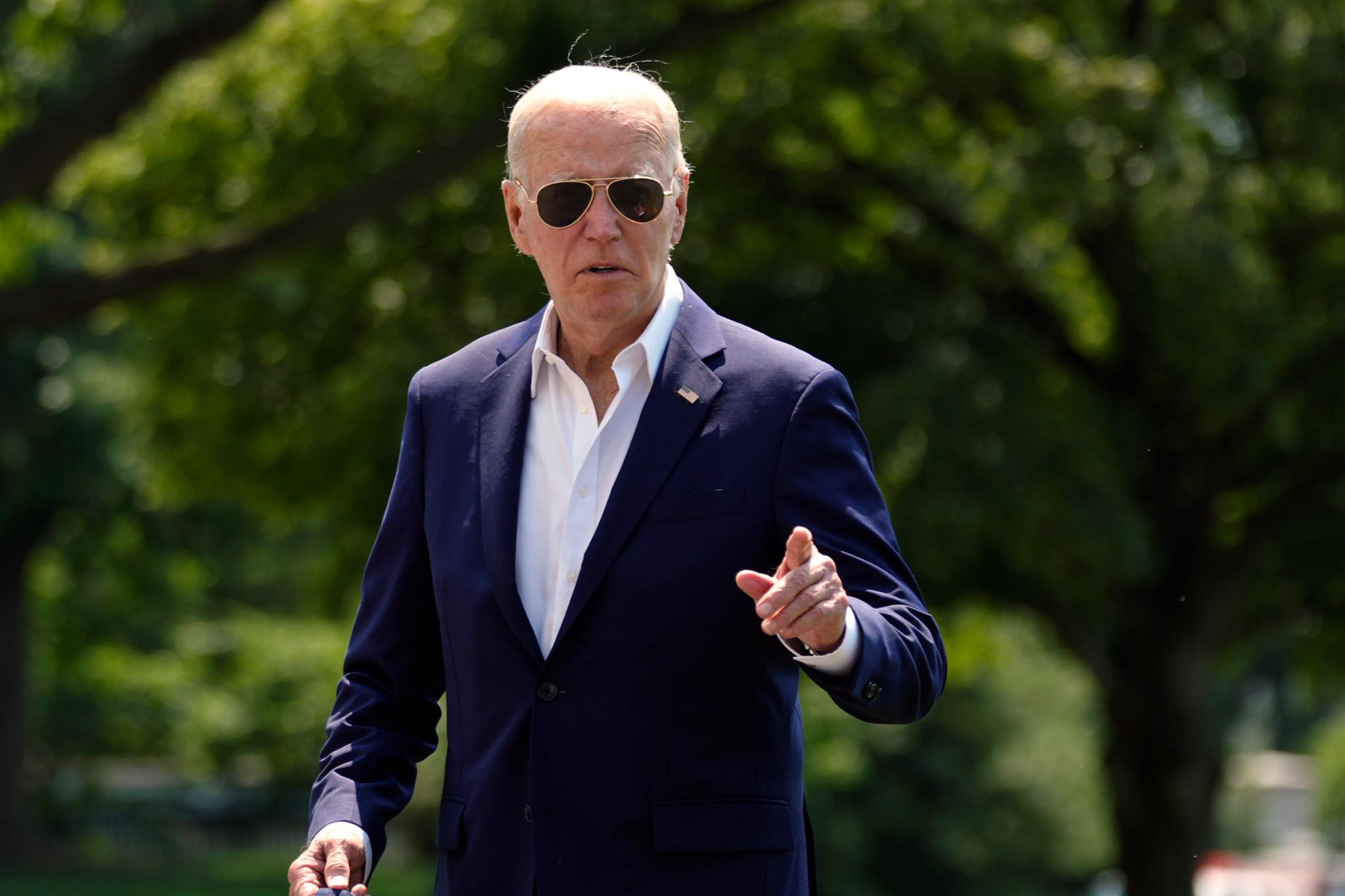 President Joe Biden arrives at the White House from Camp David, Sunday, July 28, 2024.