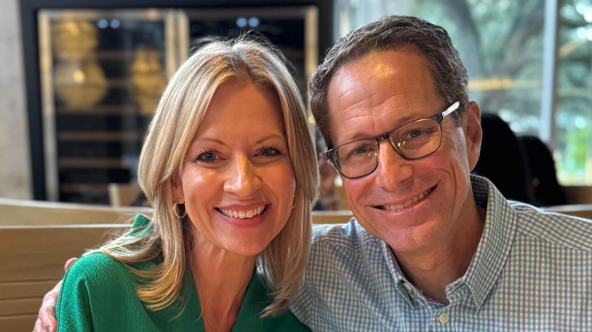 Man and woman, smiling