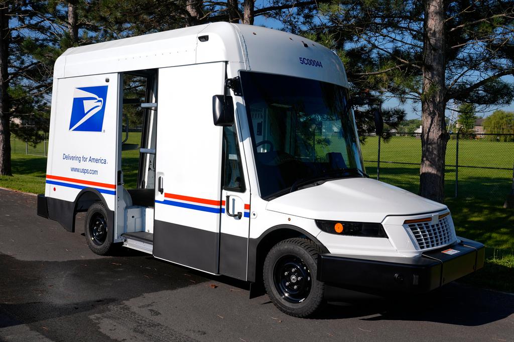 The U.S. Postal Service's next-generation delivery vehicle is displayed at the Kokomo Sorting and Delivery Center in Kokomo, Ind., Thursday, Aug. 29, 2024.