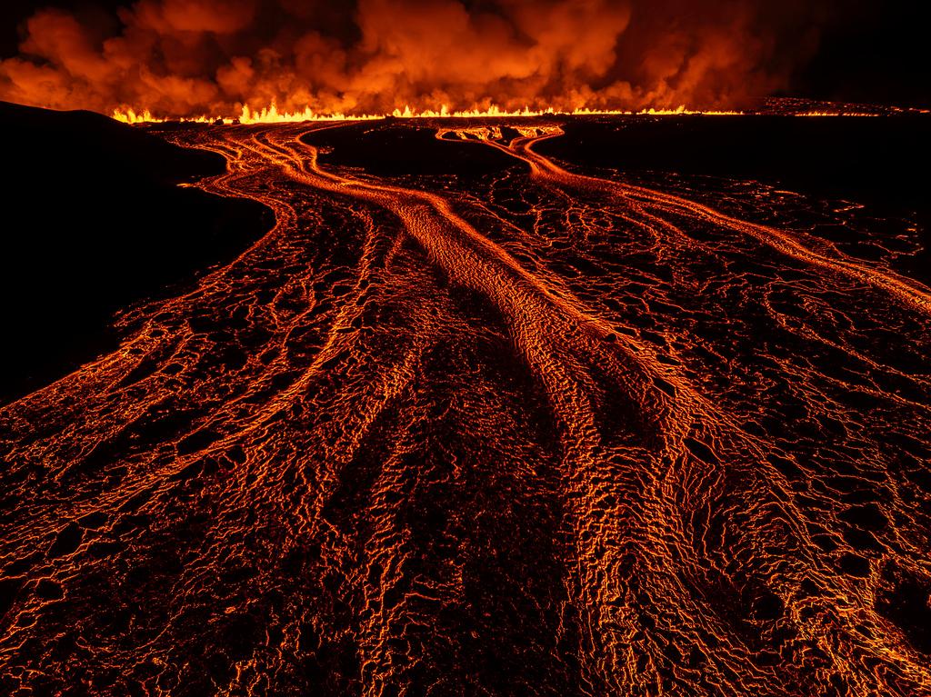 A new volcanic eruption that started on the Reykjanes Peninsula in Iceland, Wednesday, Nov.20, 2024. 