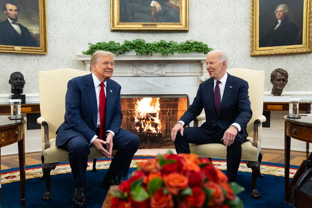 President Joe Biden meets with President-elect Donald Trump in the Oval Office of the White House, Wednesday, Nov. 13, 2024, in Washington.