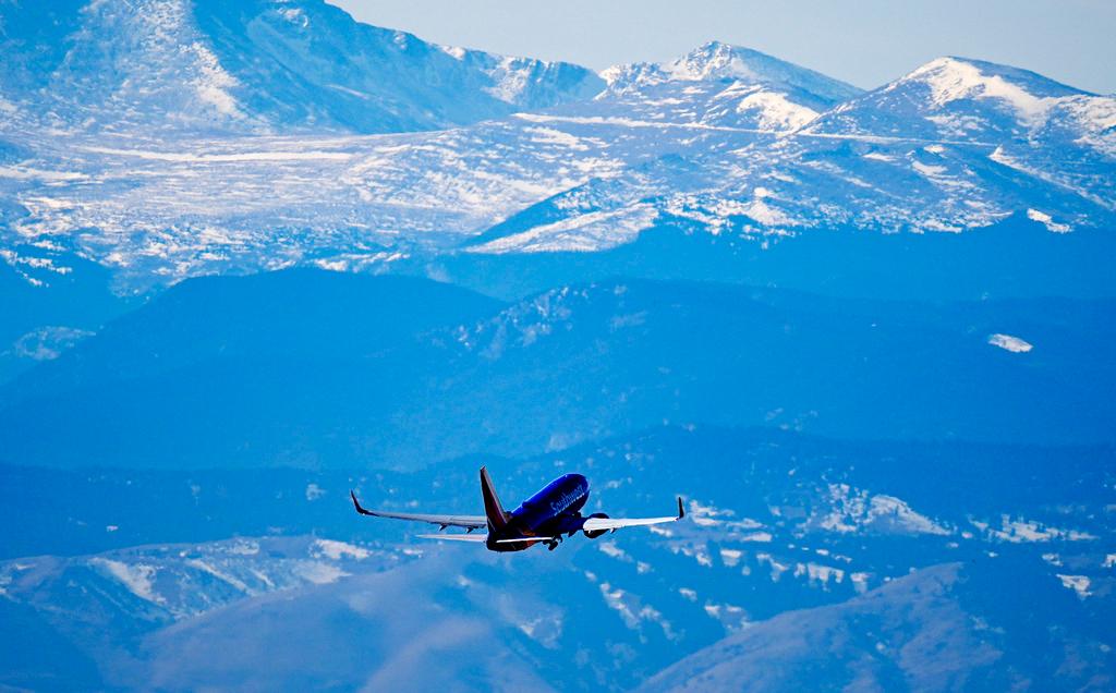 jetliner takes off from Denver International Airport