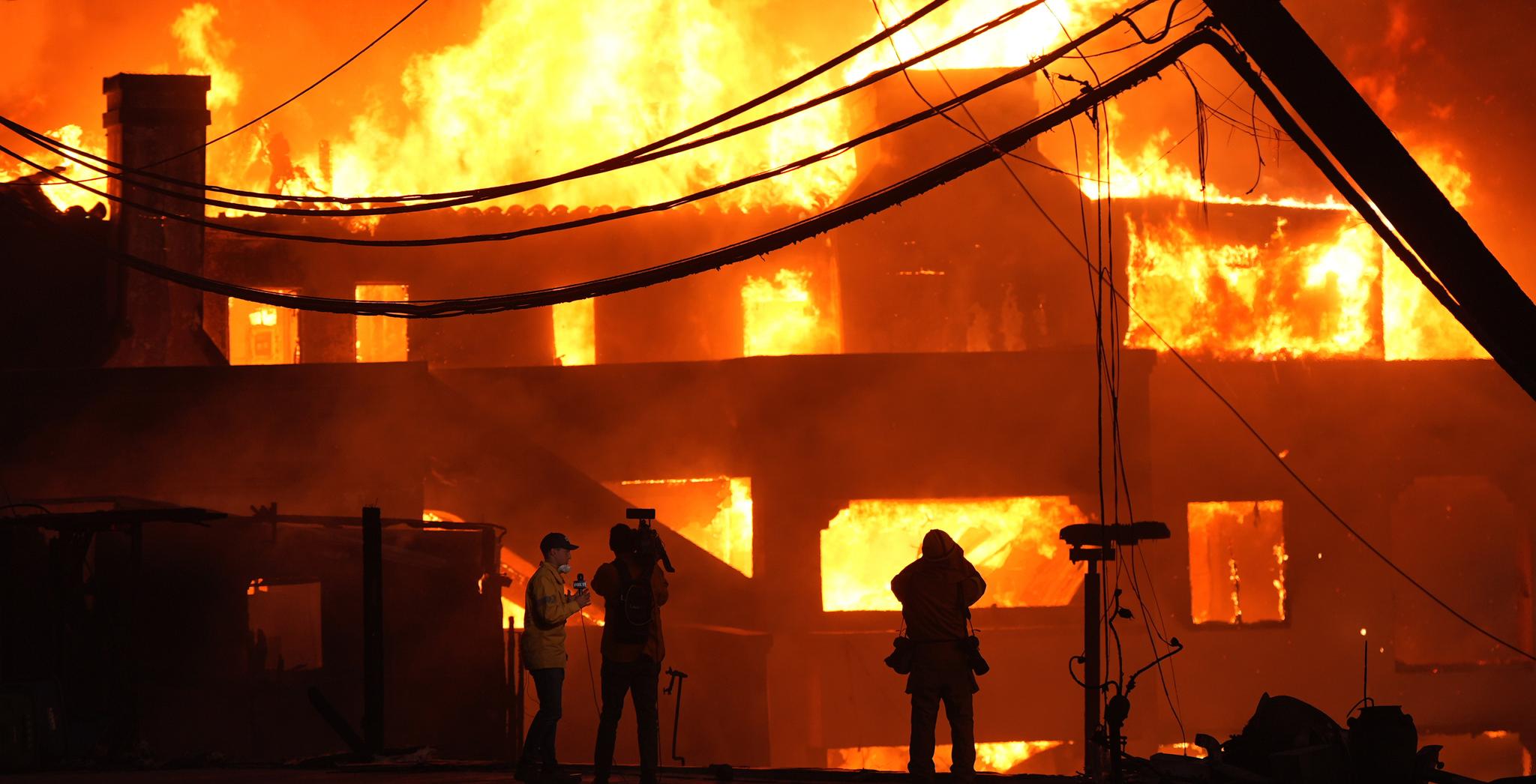 Burning building
