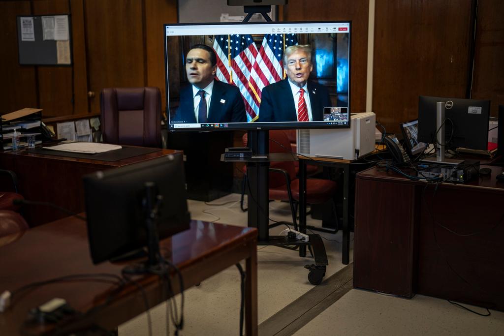 President-elect Donald Trump appears remotely for a sentencing hearing in front of New York State Judge Juan Merchan