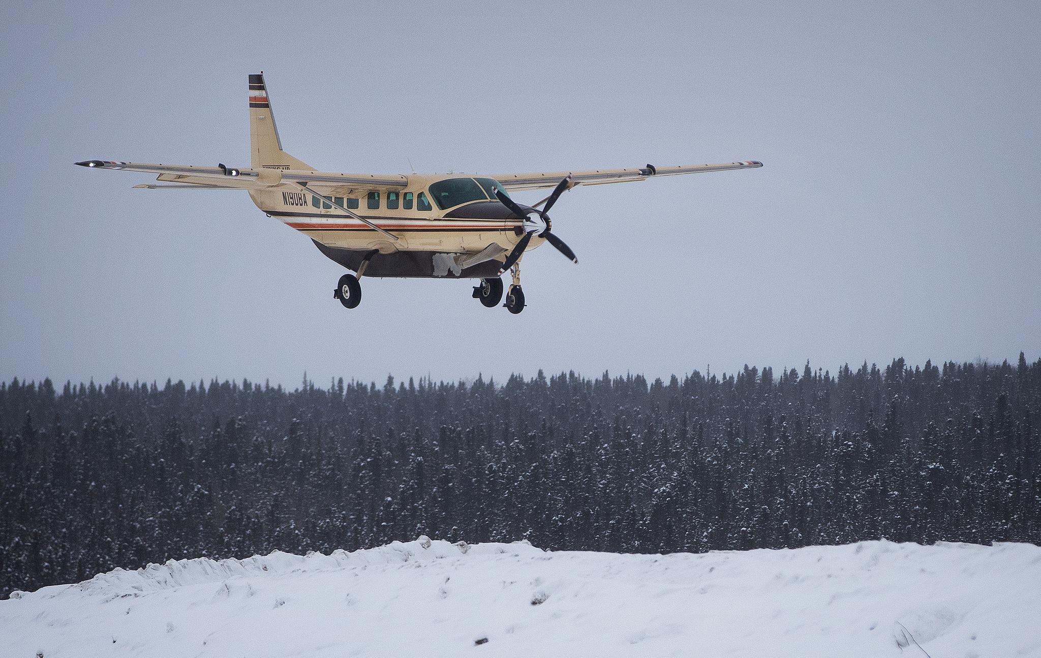 Small plane landing.