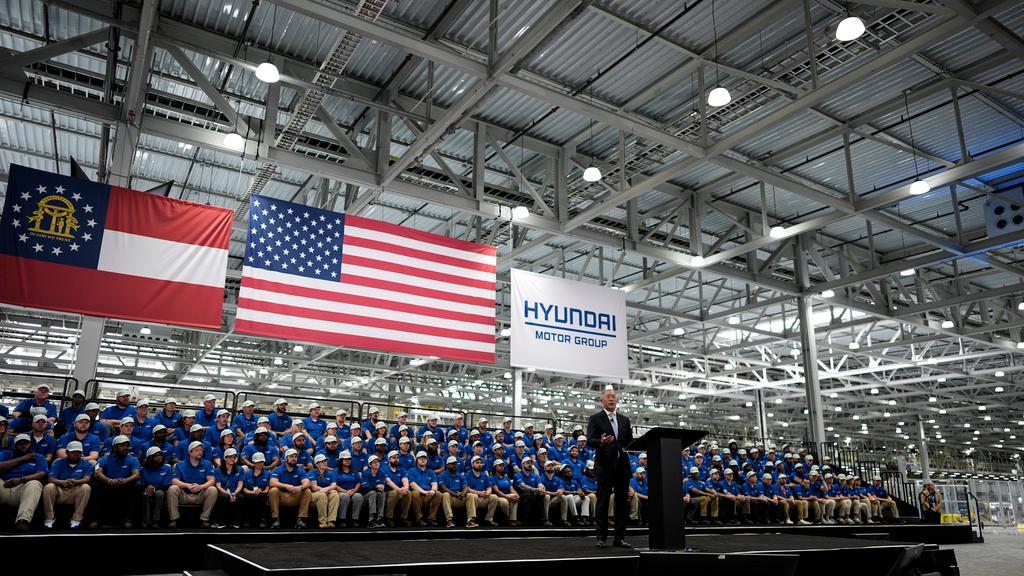 Euisun Chung, Executive Chair, Hyundai Motor Company, during a media tour at the Hyundai Motor Group Metaplant America in Ellabell, Ga. 