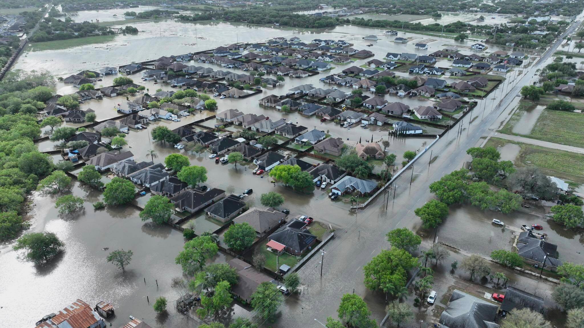 Flooded residential area