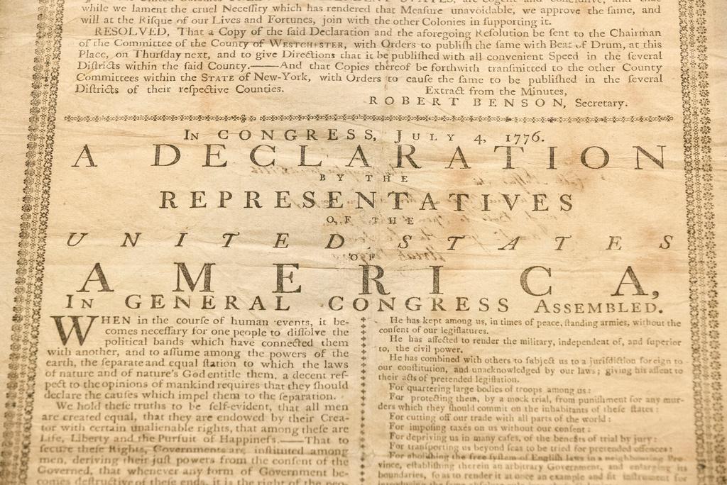  A 1776 broadside printing of the Declaration of Independence is displayed at the Museum of the American Revolution in Philadelphia 