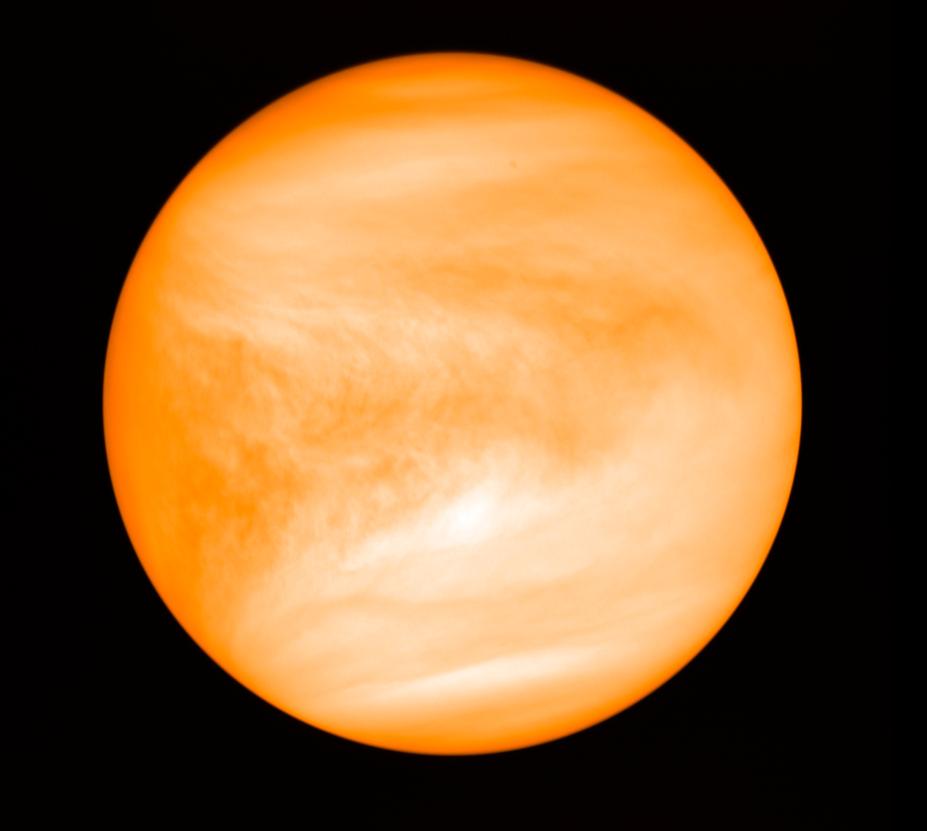 A yellow-orange planet.