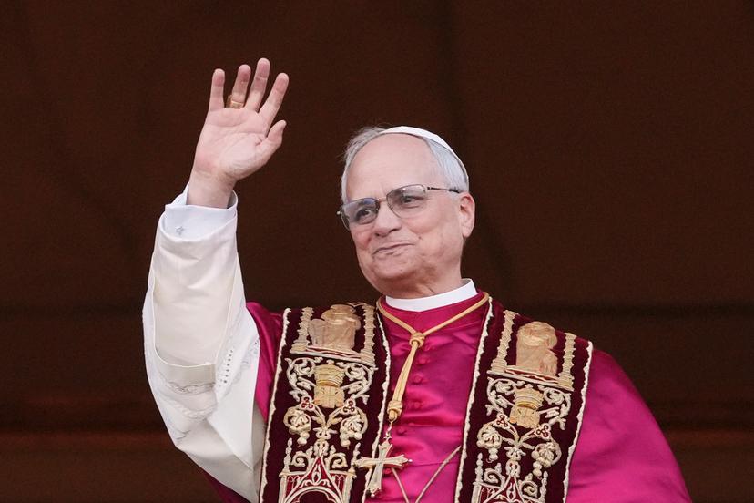 Pope Leo XIV appears on the central loggia of St. Peter's Basilica after being chosen the 267th pontiff of the Roman Catholic Church, at the Vatican