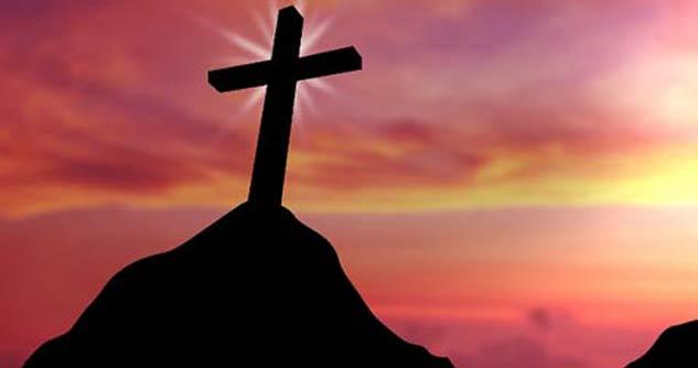 Cross with pink sky