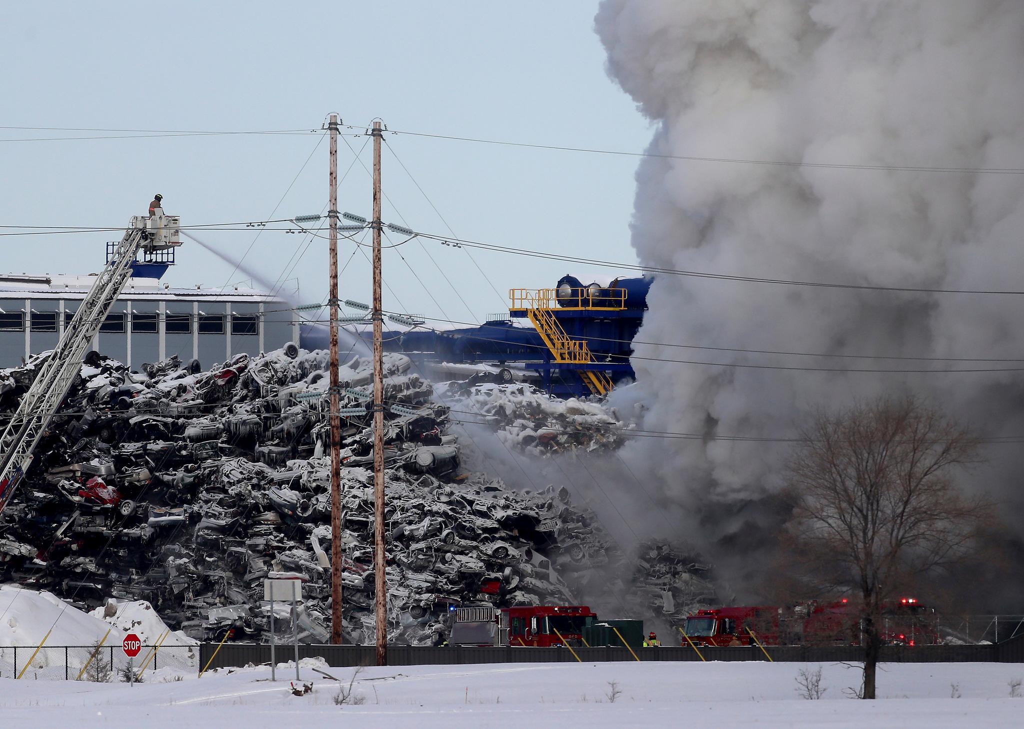 Minnesota recycling plant fire 