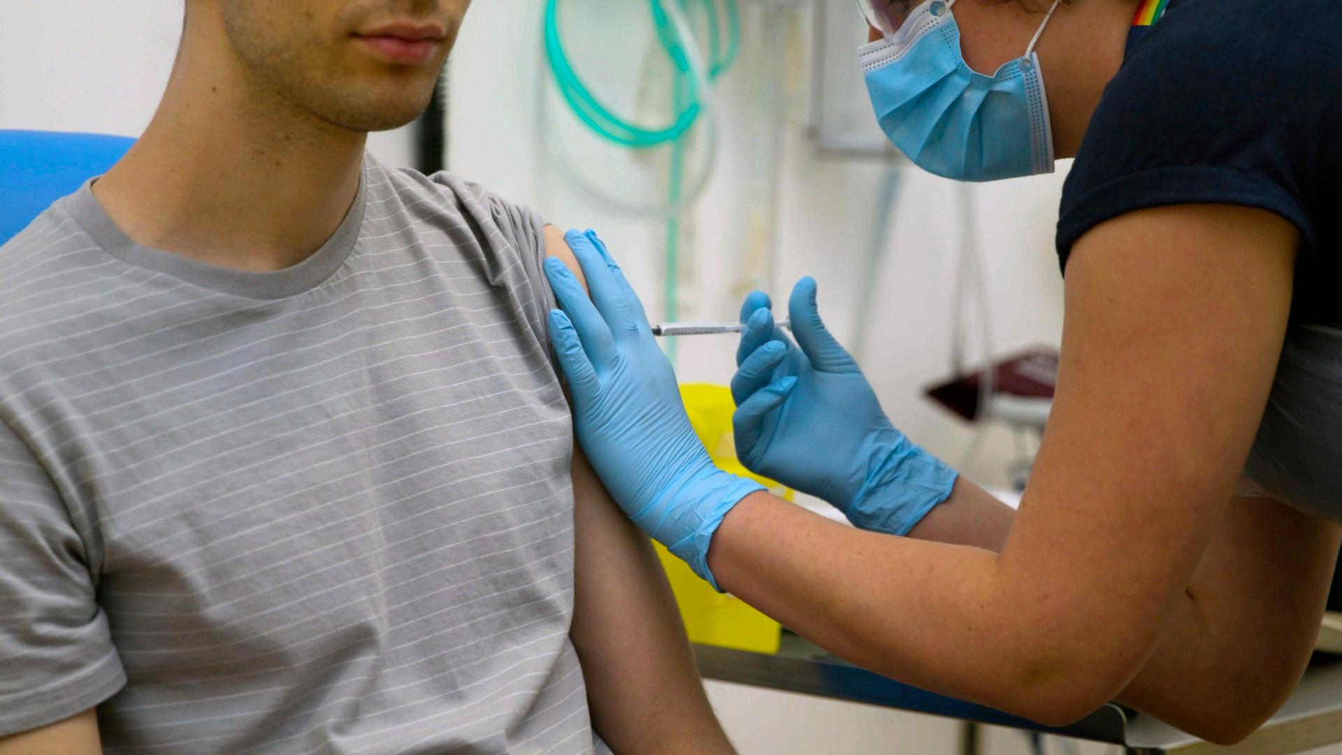 Man getting vaccination 