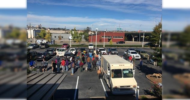 Church at Southside's Rolling Church serving the homeless