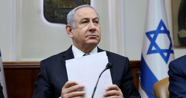 Israeli President Netanyahu at a cabinet meeting in Israel