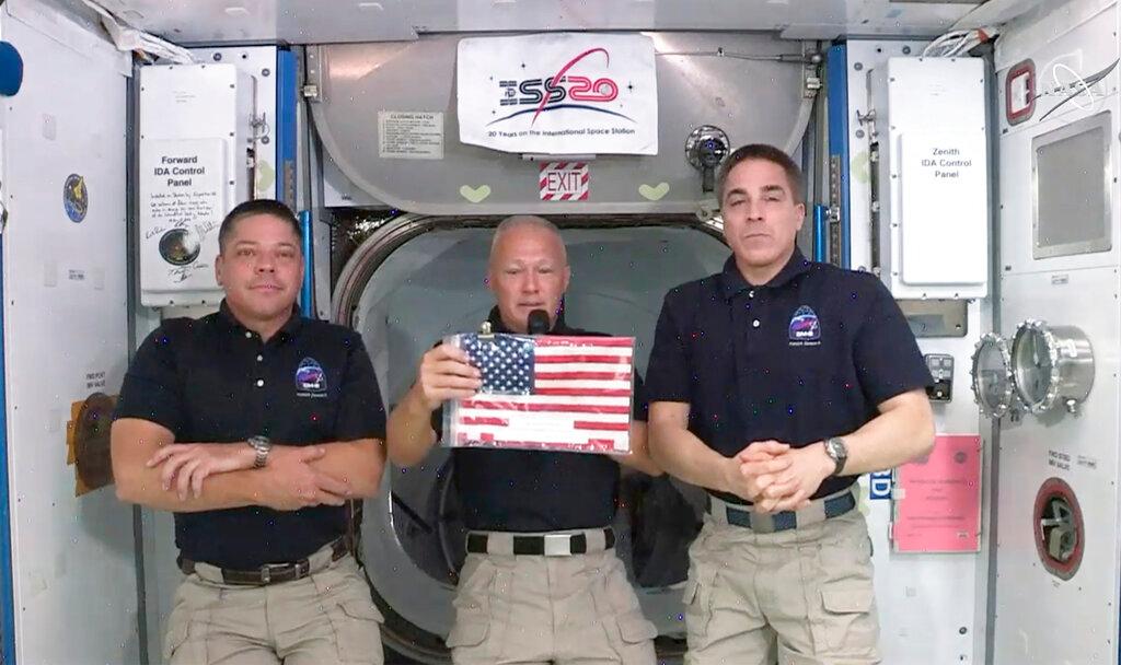 Astronauts Robert Behnken, Chris Cassidy and Douglas Hurley 