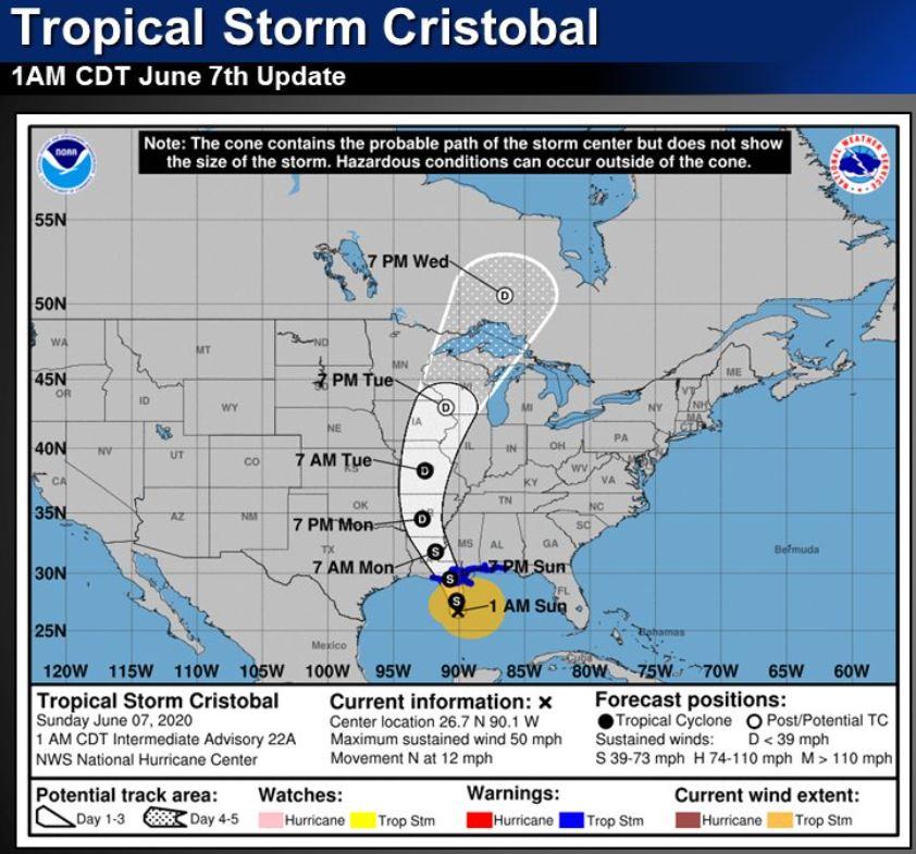 Cristobal 6-7-20 1am CDT