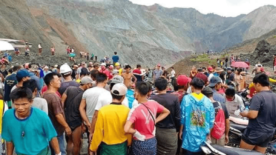 A massive river of mud and rock triggered by heavy rains swept into the mining site, burying workers and people scavenging for precious stones. 