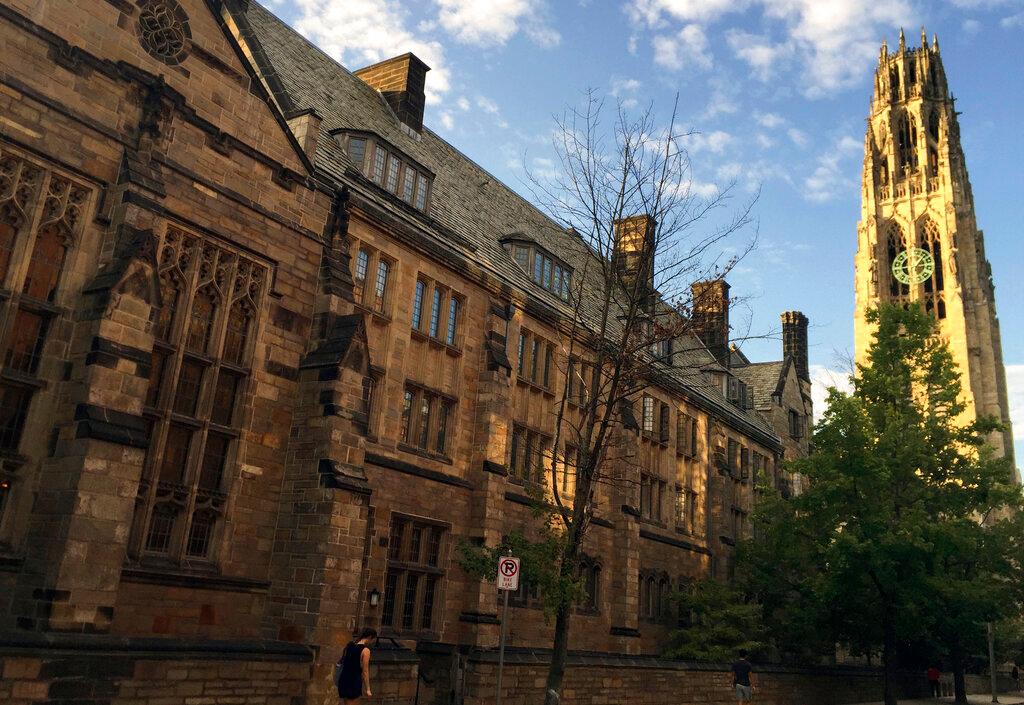 Harkness Tower on the campus of Yale University in New Haven, Conn. 