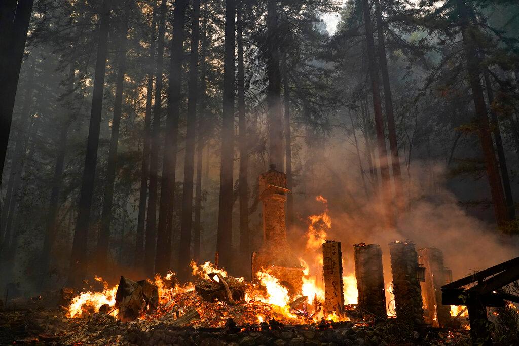 Home burned by CZU Lightning Complex fire 