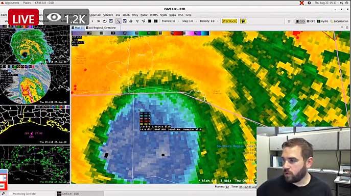 Meteorologist Donald Jones as Eye of Laura makes landfall