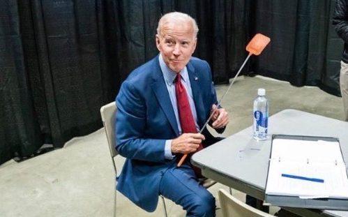Joe Biden teases Pence holding flyswatter