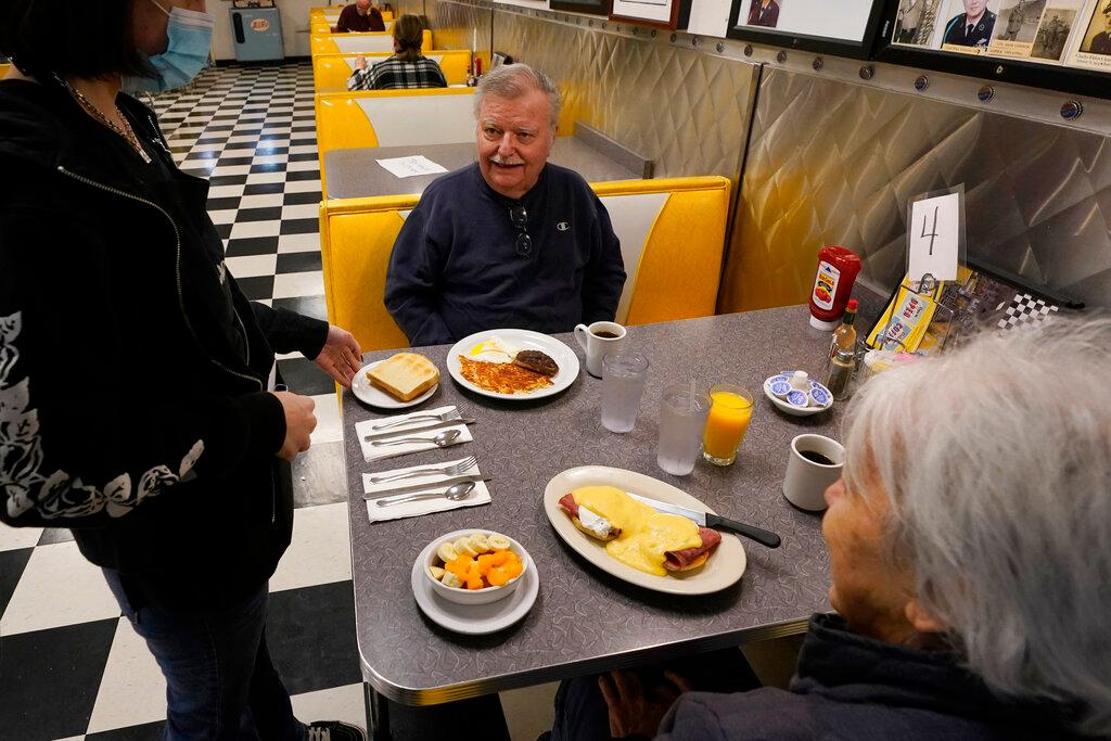 Ronald and Nelda Key are served breakfast at Linda's Soda Bar and Grill in the Sutter County community of Yuba City, Calif.
