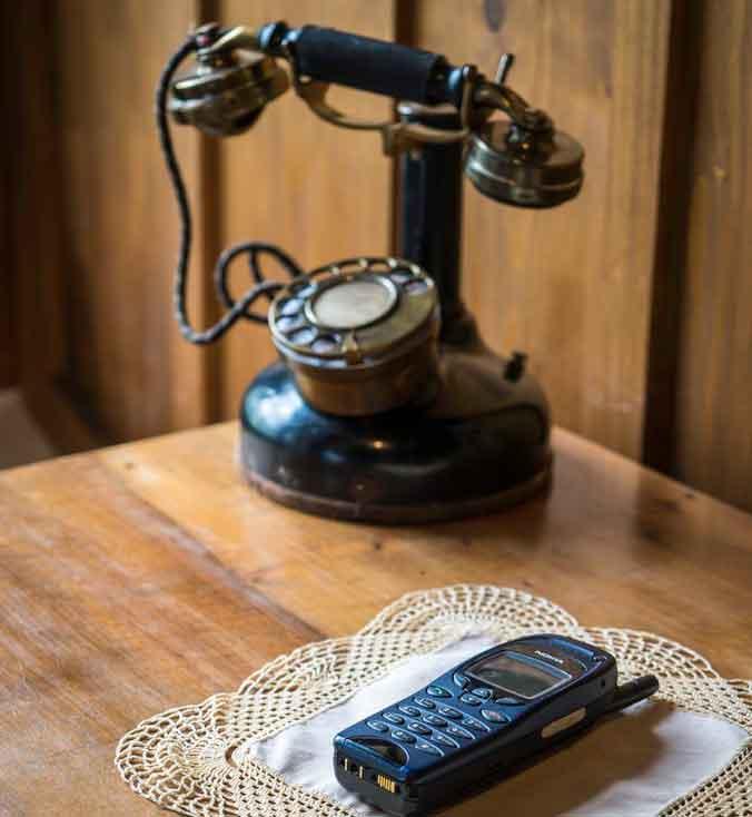 Old Phone and Cellphone