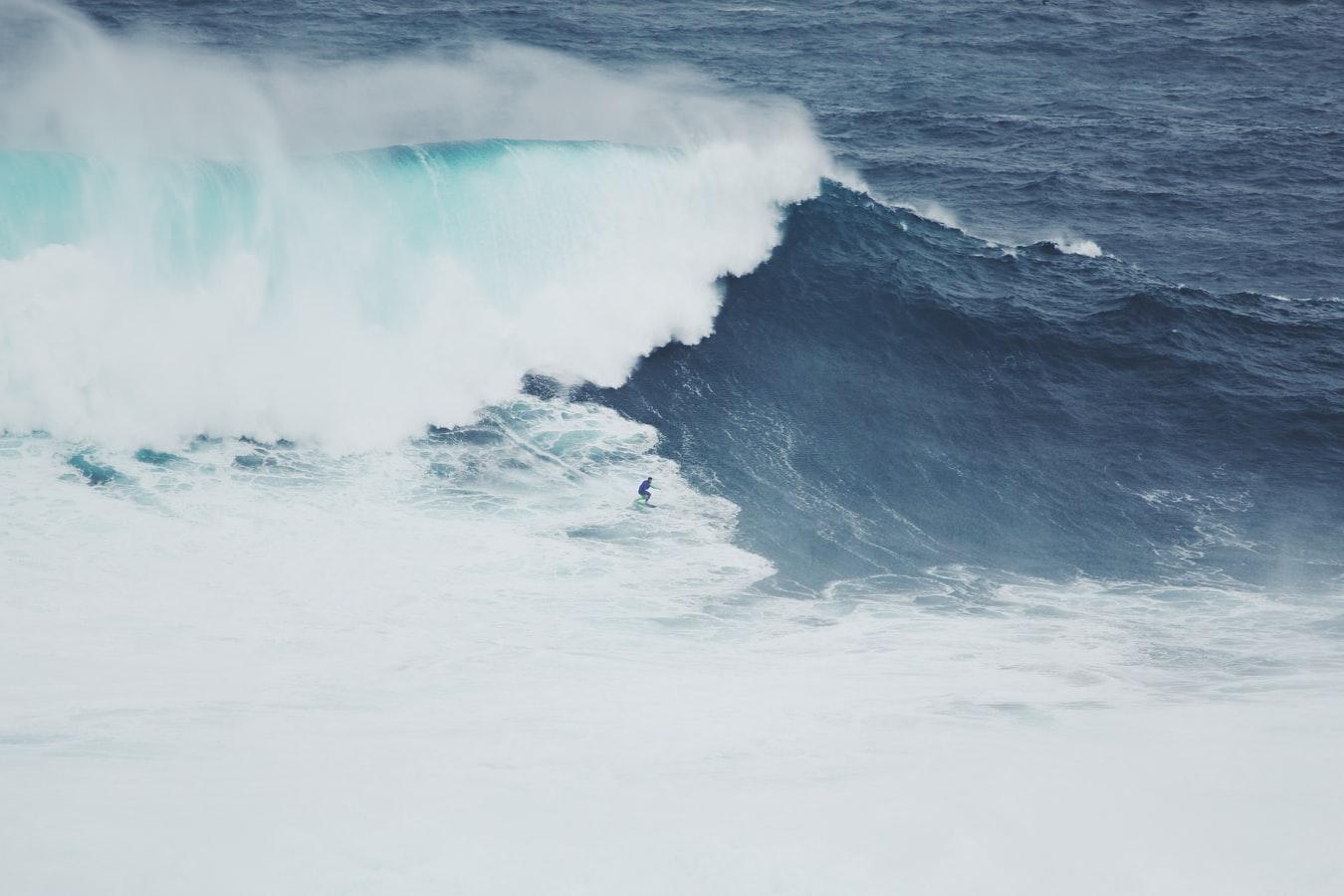 Surfer at Nazare, Portugal 