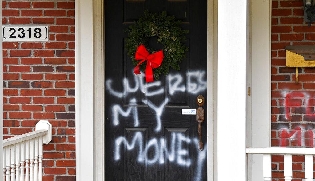 Vandals spray paint door of Senate Leader Mitch McConnell's home 