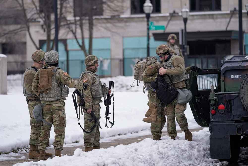 'Just in case' - National Guard members stage outside a Kenosha museum 